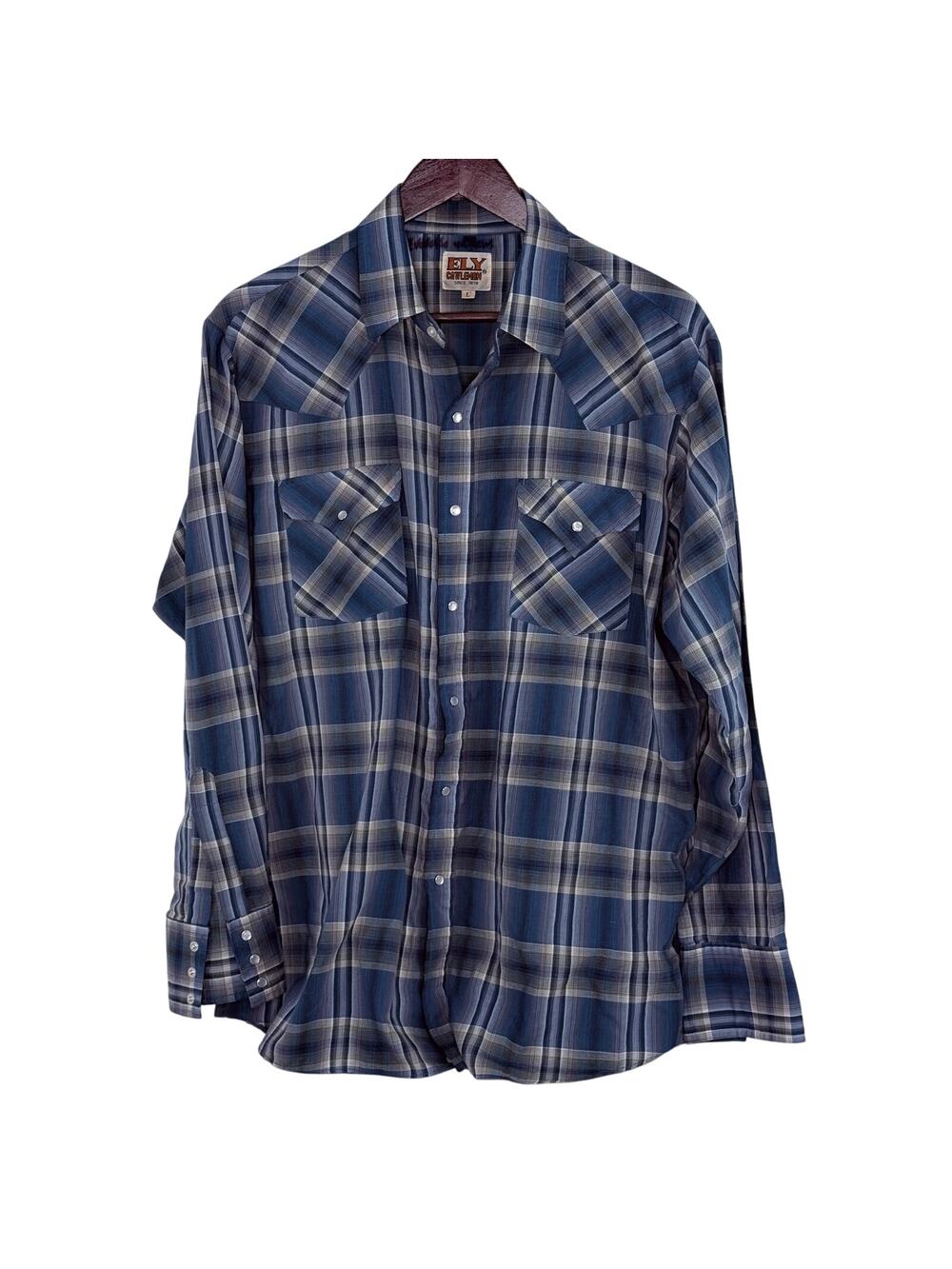Vintage Ely Cattleman Pearl Snap Western Shirt L